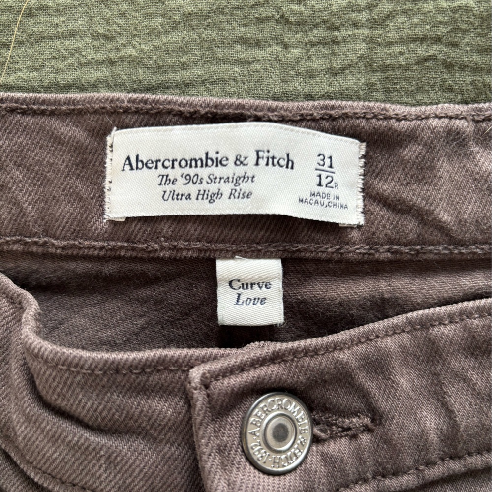 Abercrombie & Fitch Curve Love Brown Straight Leg Jeans